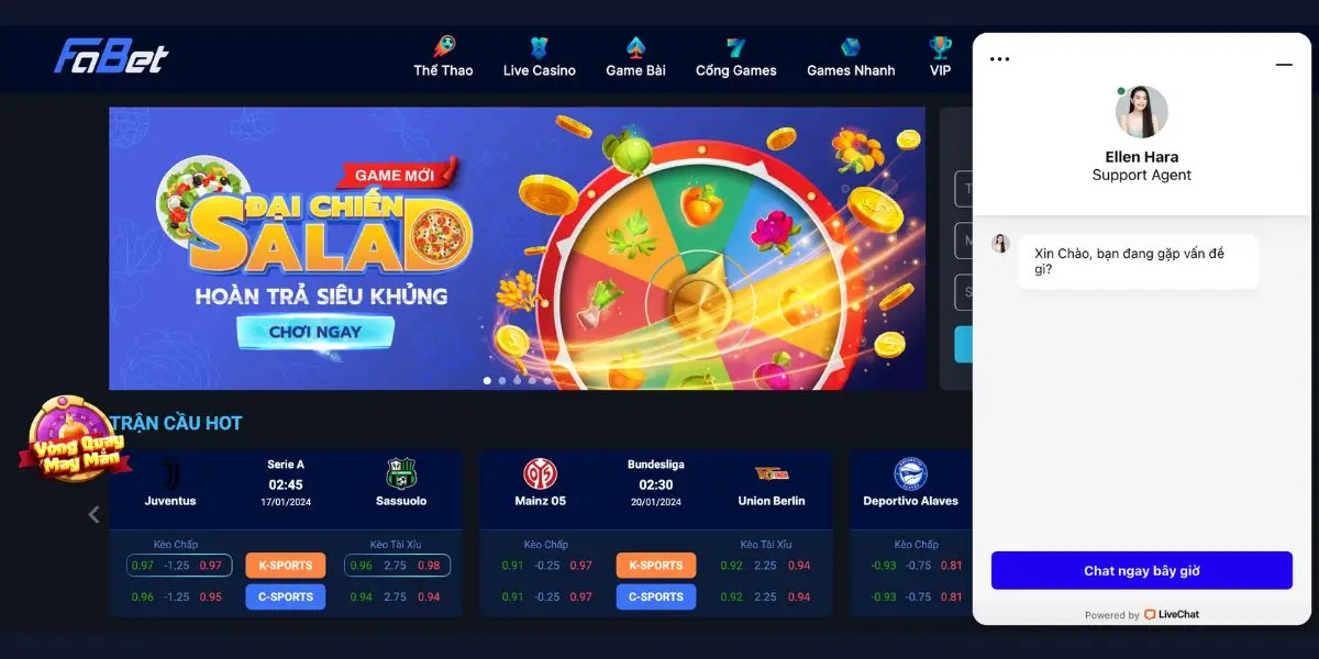 CSKH tận tâm tại Fabet