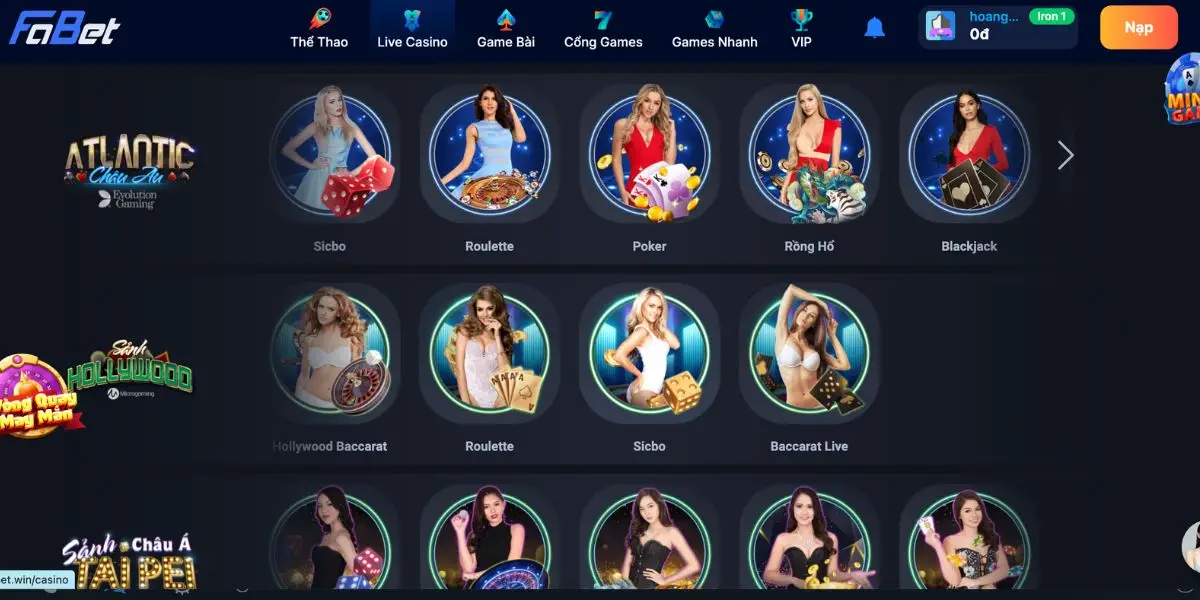 Giới thiệu sảnh cược Fabet Casino