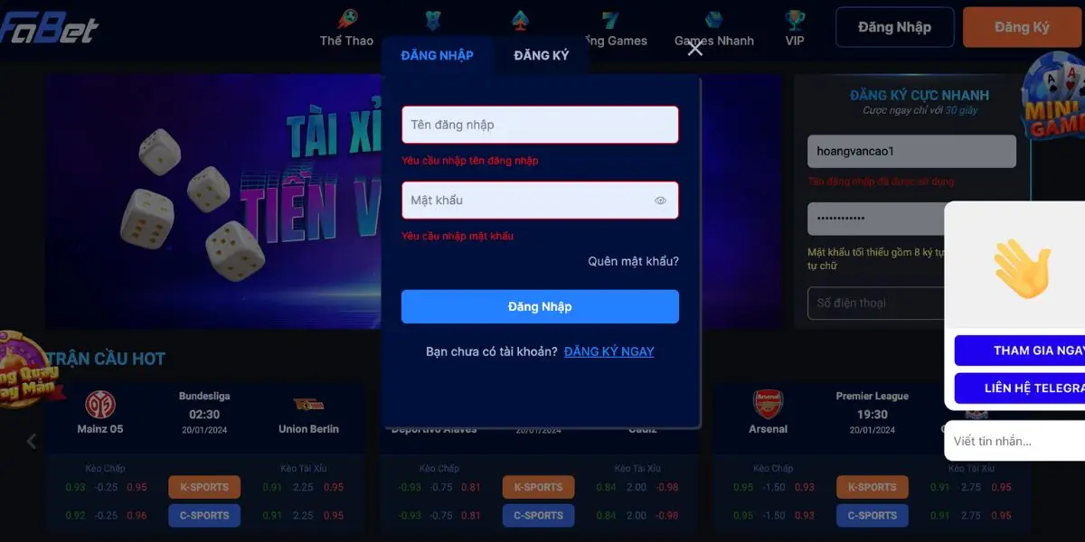 Hướng dẫn đăng nhập tài khoản Fabet nhanh chóng