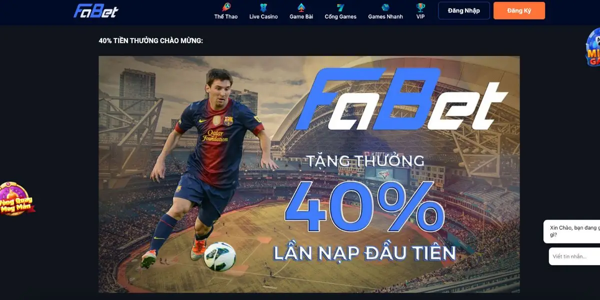 Khuyen mai 40 tien nap lan dau khi tham gia the thao