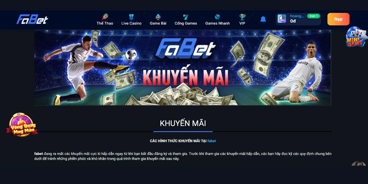 Khuyến mãi hấp dẫn khi trải nghiệm Fabet Sports