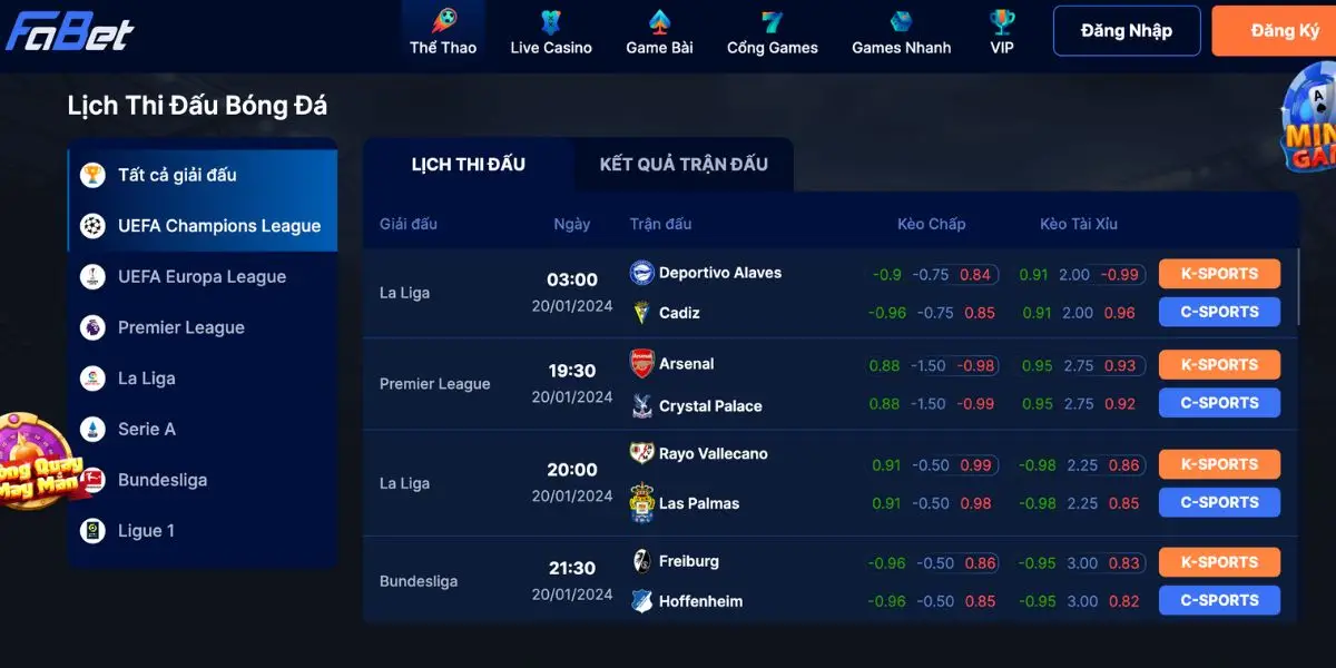 Thể thao Fabet - điểm đến yêu thích của nhiều anh em