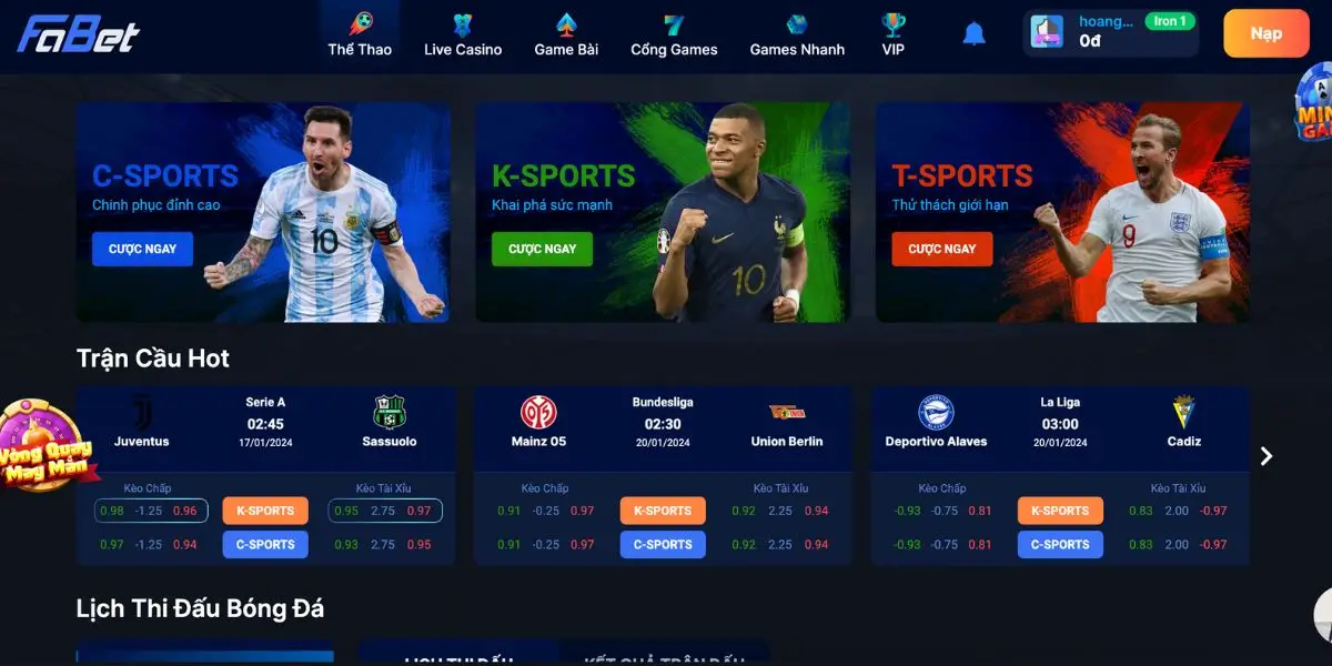 Cá cược thể thao tại Fabet